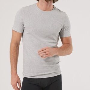 😺 PACT Cool Stretch Crew Undershirt Tee in Heather Grey L